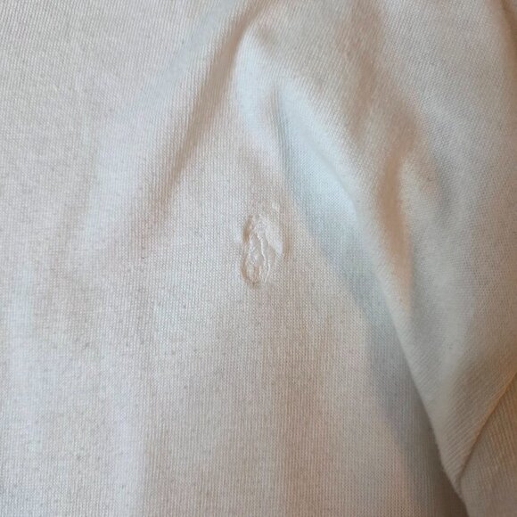 Polo Ralph Lauren White Long Sleeve Polo Shirt Men’s Size L 100% Cotton Vintage - Picture 3 of 8